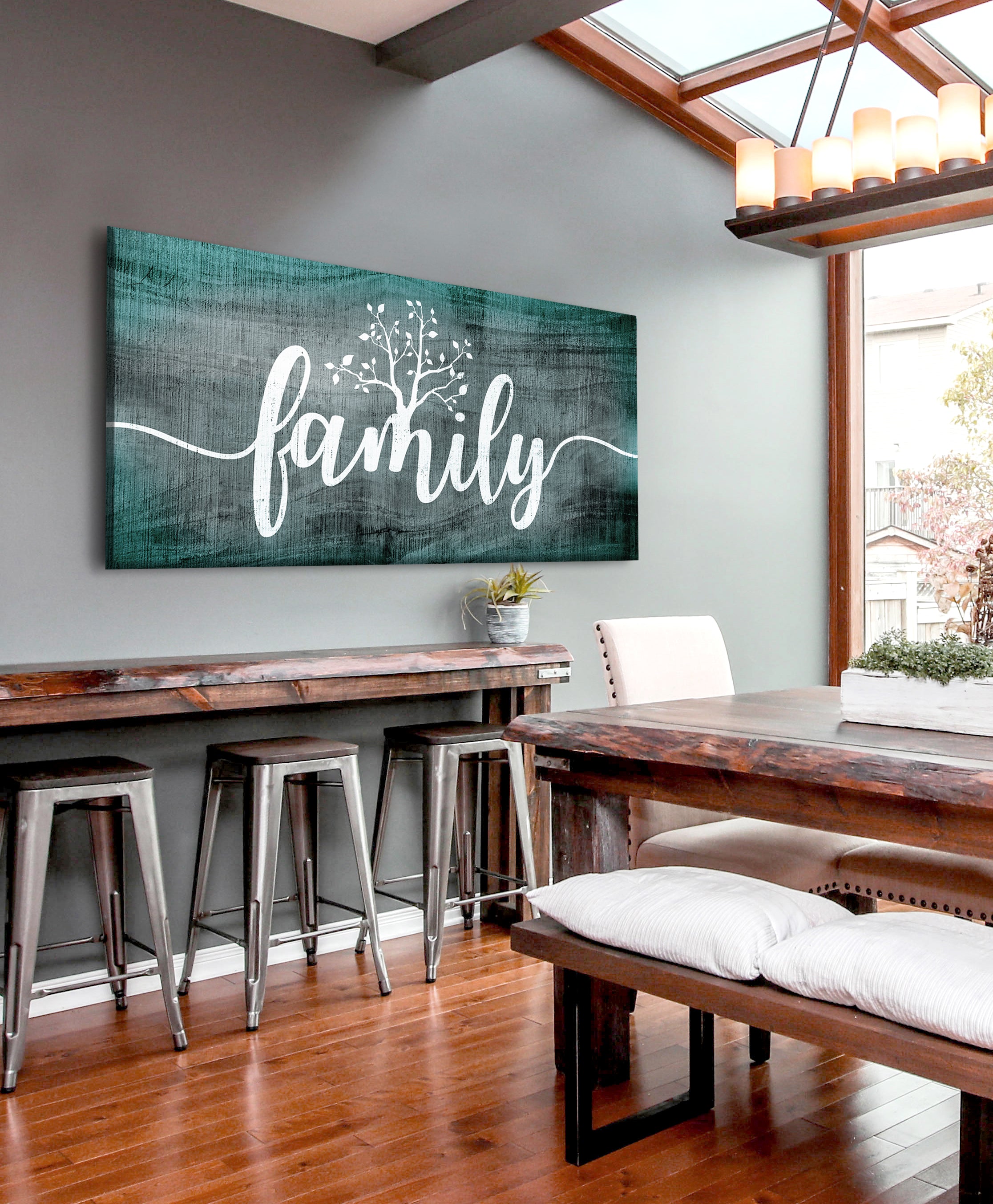 High - Quality Family Word Wall Art V2 with Wood Frame, Ready to Hang