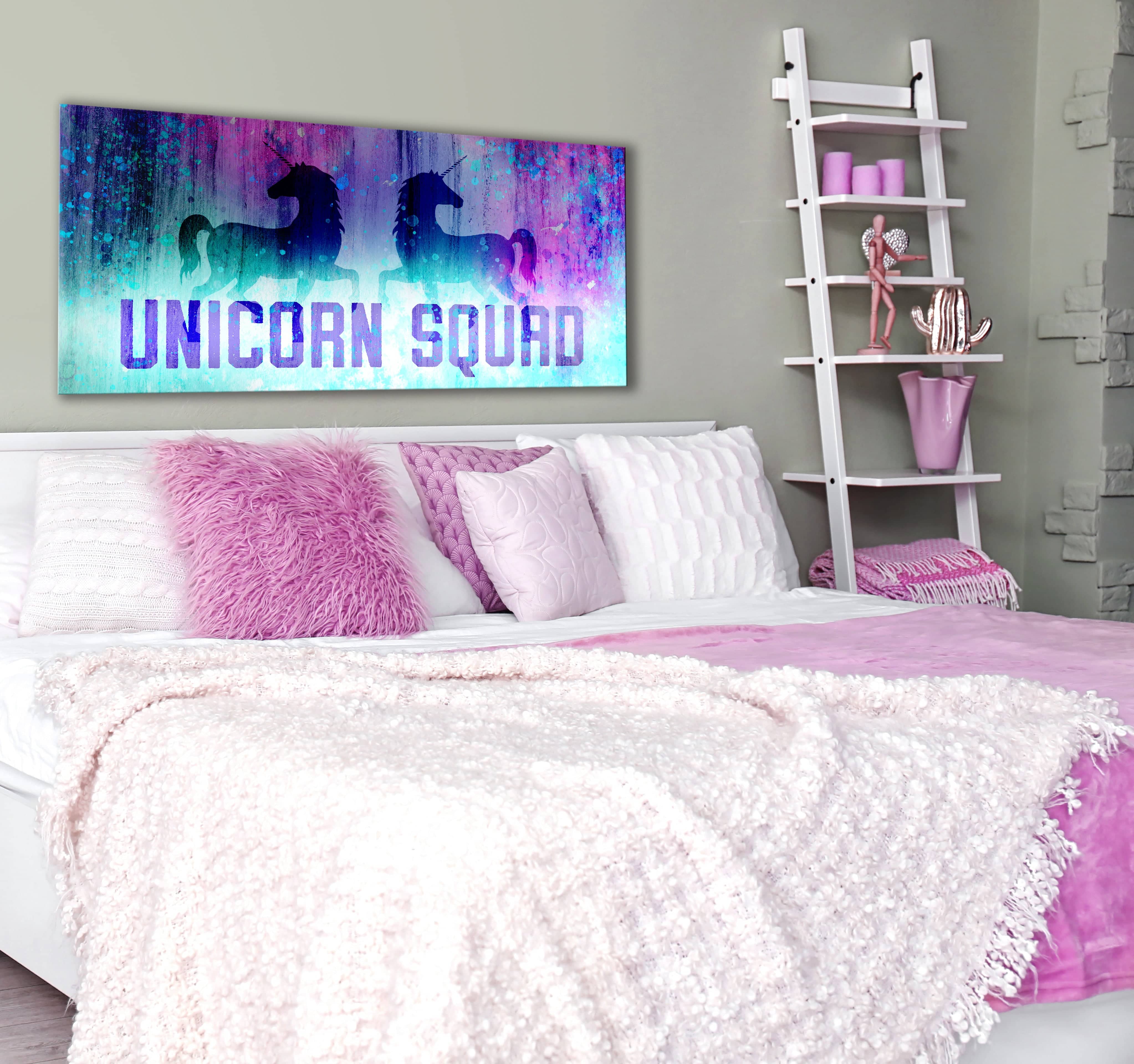 Ready-to-Hang Unicorn Squad Wood Frame Bedroom Wall Art