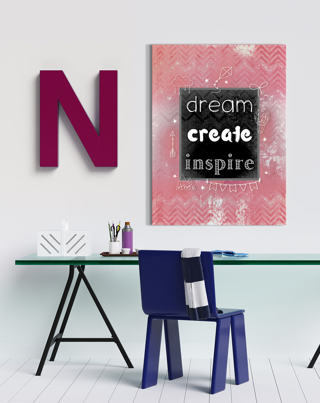 Kid Room Wall Art: Inspiring Dreams (Wood Frame, Ready To Hang) - Buy 2, Save 20%