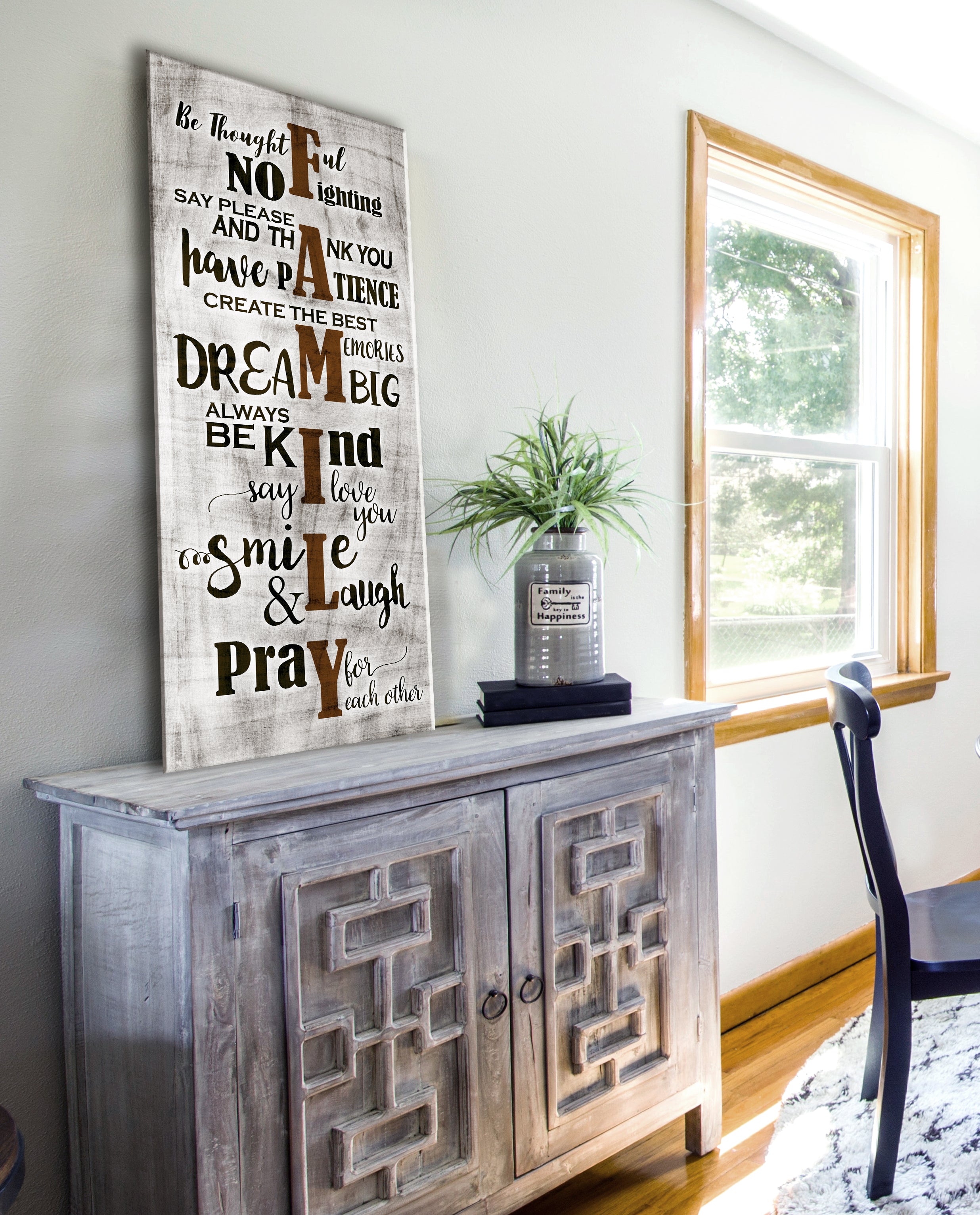 FAMILY SIGN Wall Art with Wood Frame - Ready to Hang! Buy 2, Save 20%
