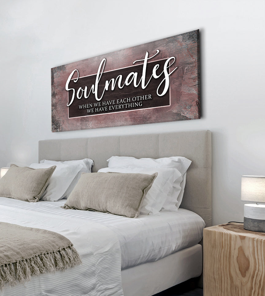 Hot Deal! High - quality Couples Wall Art 'Soulmates When We Have Each Other' with Wood Frame Ready to Hang