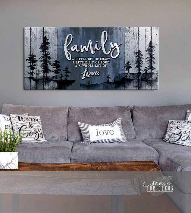 Exclusive Family Wall Art V14: A Bit of Crazy, Wood Frame Ready to Hang - Buy 2 Save 20%