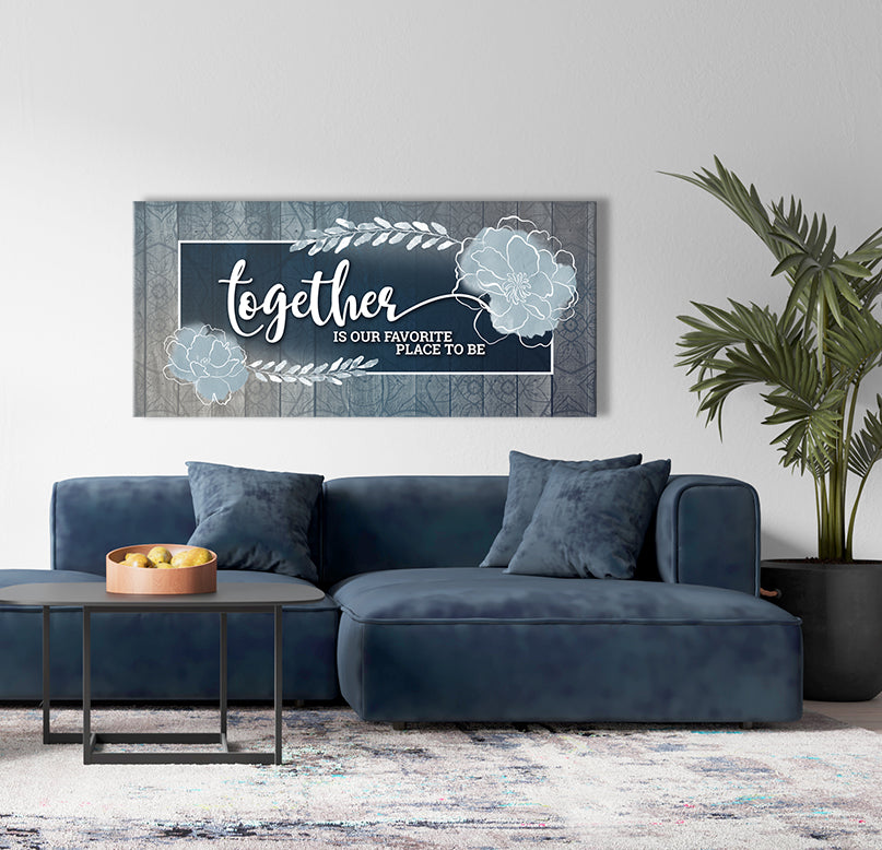 Hot! Couples Wall Art 'Together is Our Fav Place' (Wood Frame, Ready to Hang)
