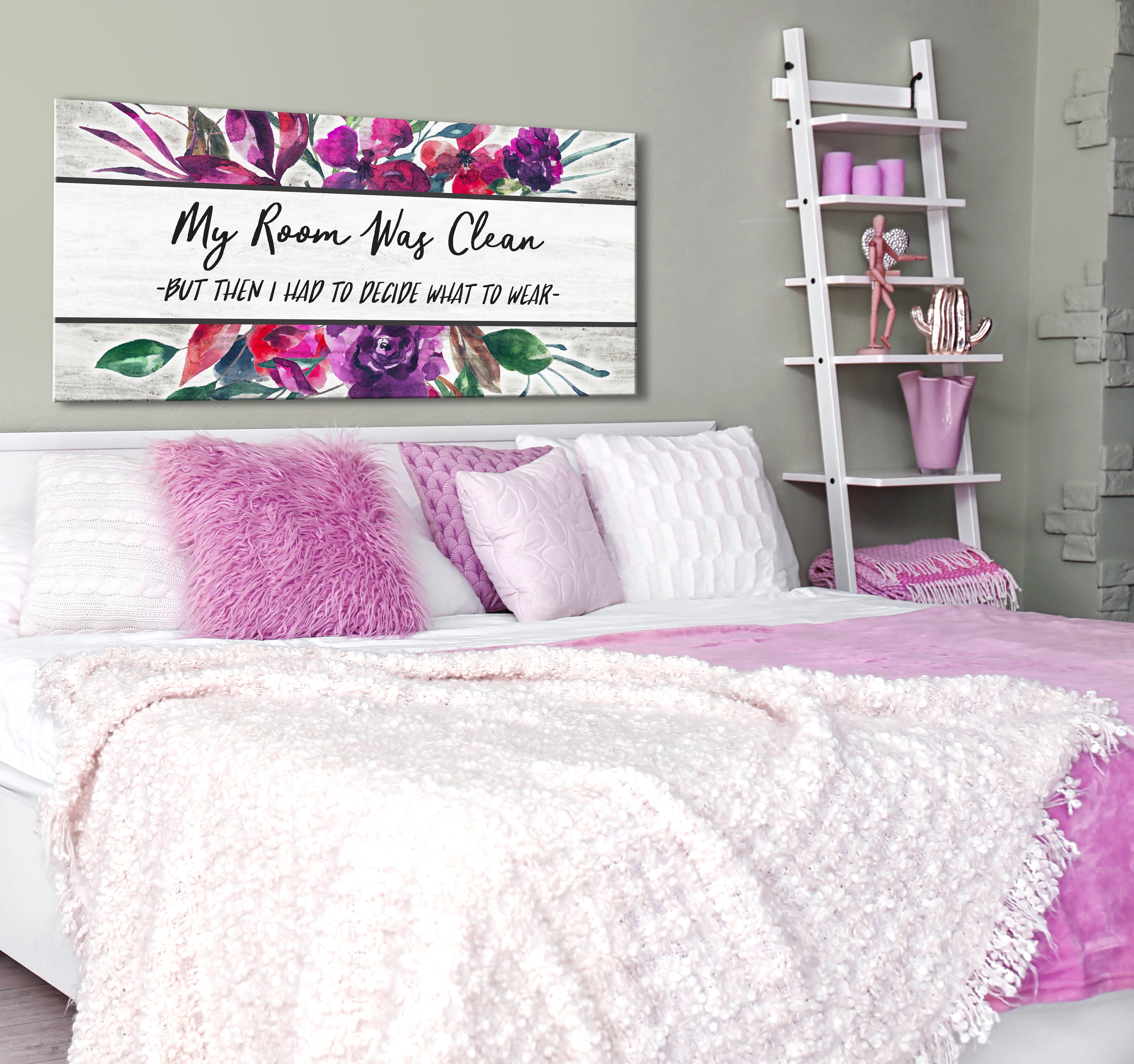 Hot! Teen Wall Art: Clean Room Design (Wood Frame, Ready To Hang)