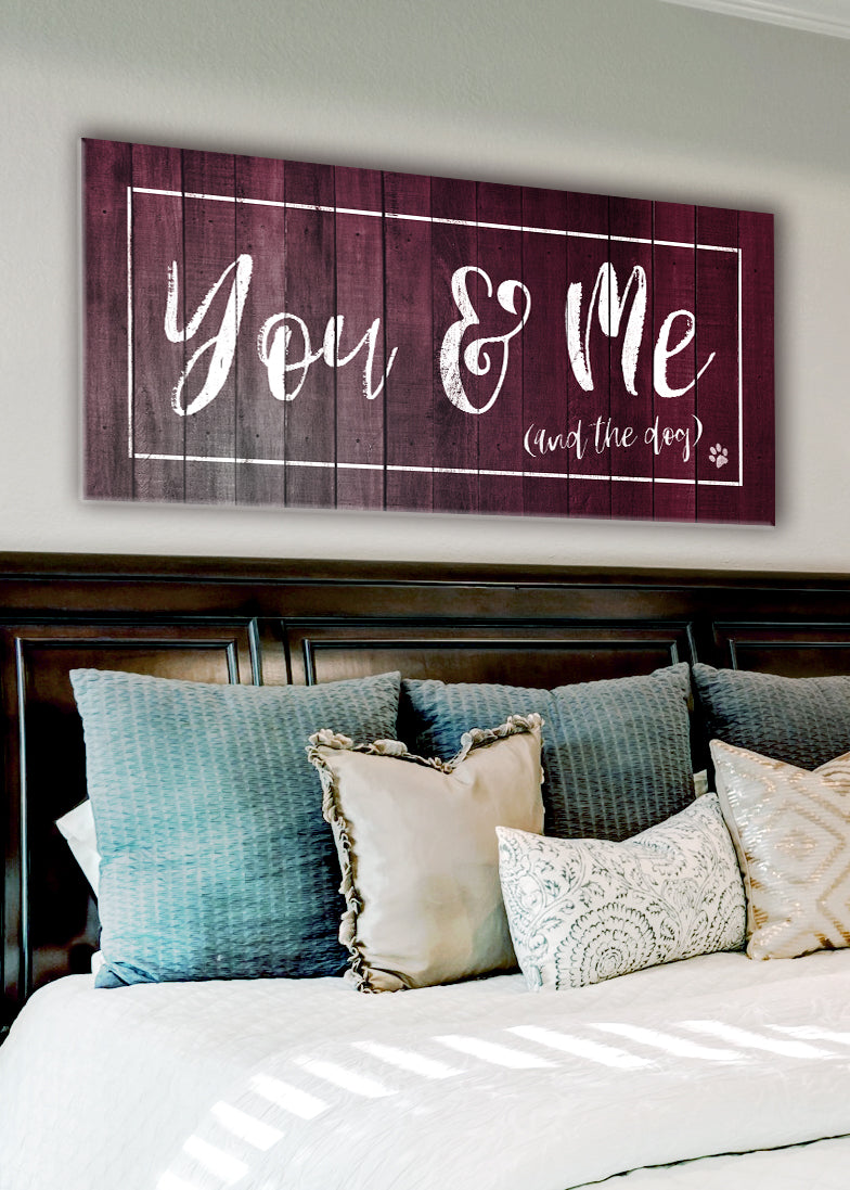 Hot! You, Me, and The Dog Pet Wall Art (Wood Frame, Ready To Hang, Singular Version)
