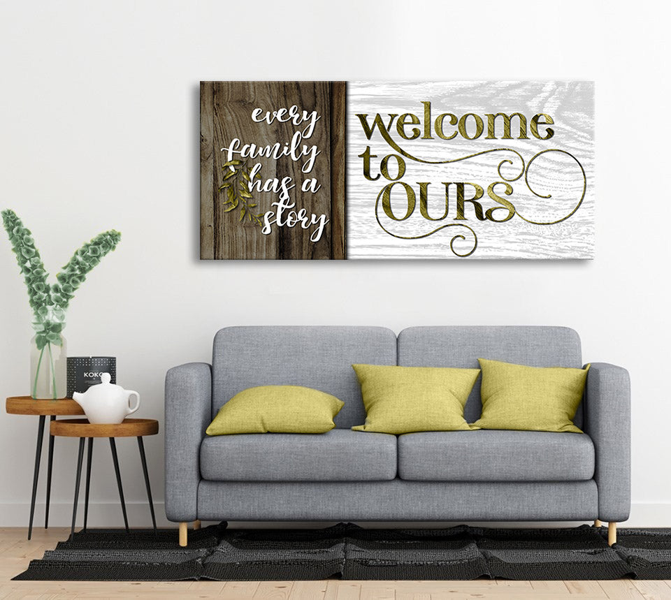 Ready-to-Hang Family Wall Art V7: Every Family's Story, Welcome Yours (Wood Frame)