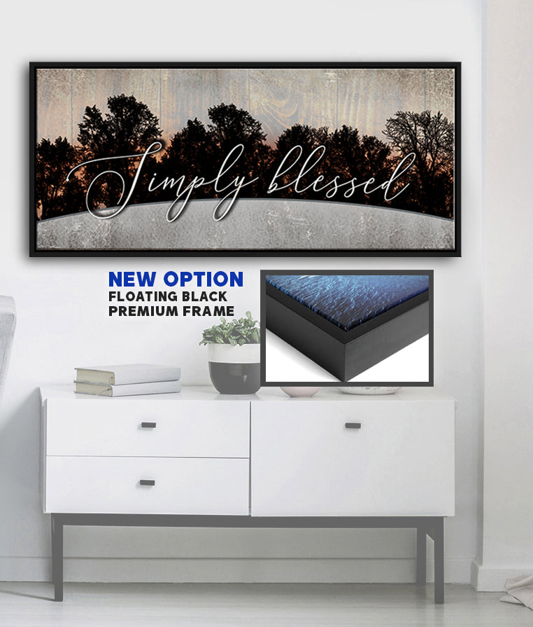 Hot Deal! Simply Blessed V10 Christian Wall Art with Wood Frame (Ready to Hang)