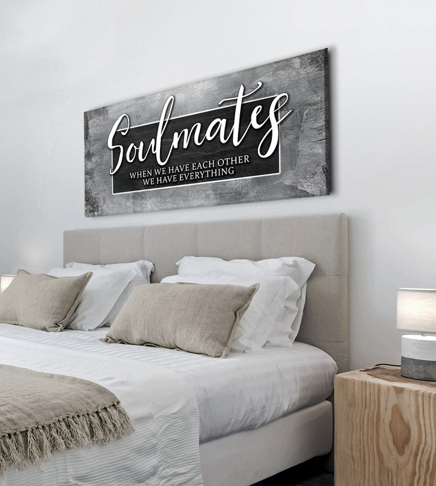 Hot Deal! High - quality Couples Wall Art 'Soulmates When We Have Each Other' with Wood Frame Ready to Hang