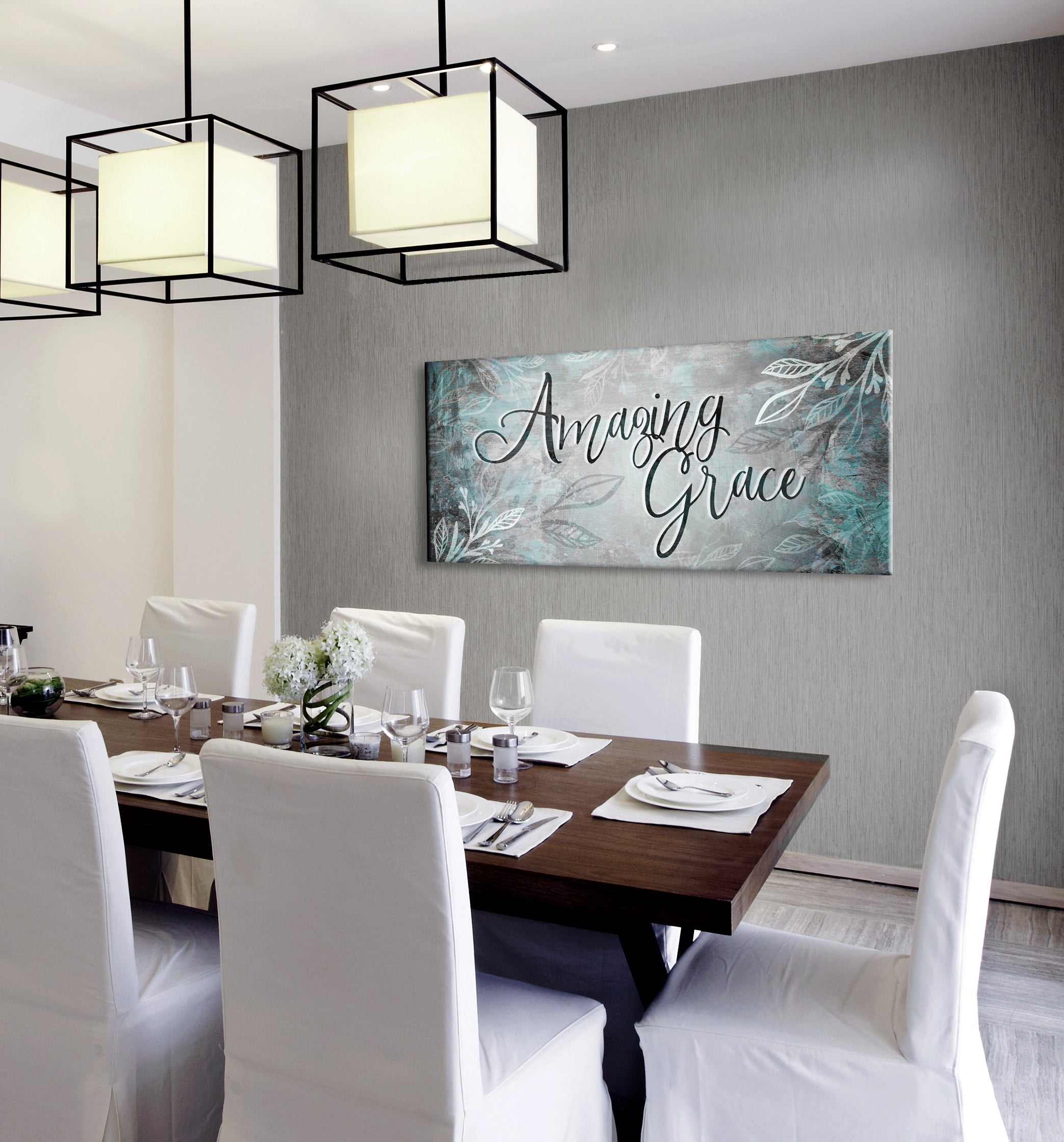 High - Quality Christian Wall Art: Amazing Grace V3 with Wood Frame for Easy Hanging