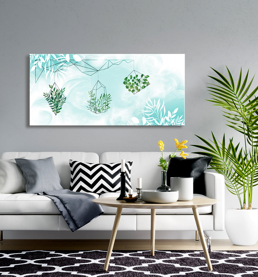 Suspended Wood-Frame Plants Wall Art, Ready To Hang