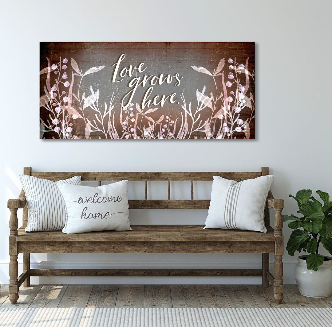 Love Grows Here V3 Family Wall Art: Wood Frame, Ready To Hang - Buy 2, Save 20%