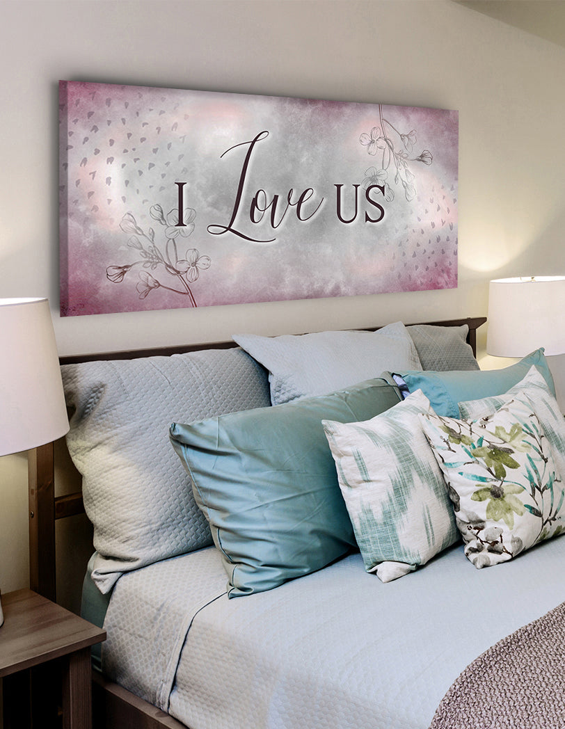 Hot! Couples Wall Art: 'I Love Us' V5 - Wood Frame, Ready To Hang