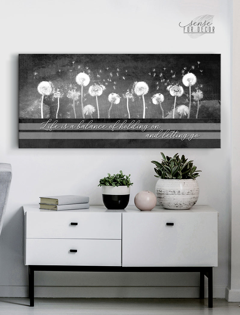 Inspiring Wood-Frame Wall Art: Life is a Balance of Holding On, Ready To Hang