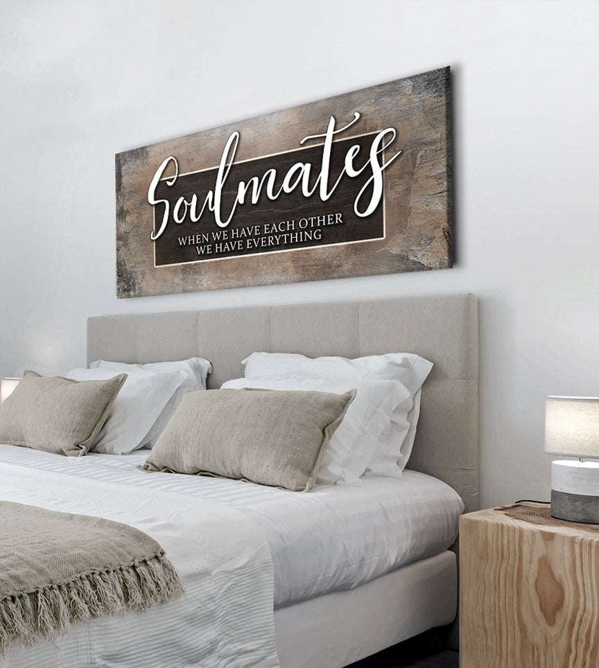 Hot Deal! High - quality Couples Wall Art 'Soulmates When We Have Each Other' with Wood Frame Ready to Hang