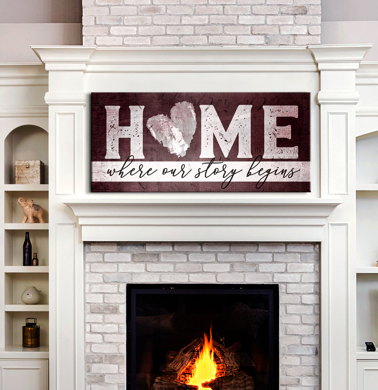 Ready-to-Hang Wood Frame Home Wall Art: Where Our Home Story Starts V2
