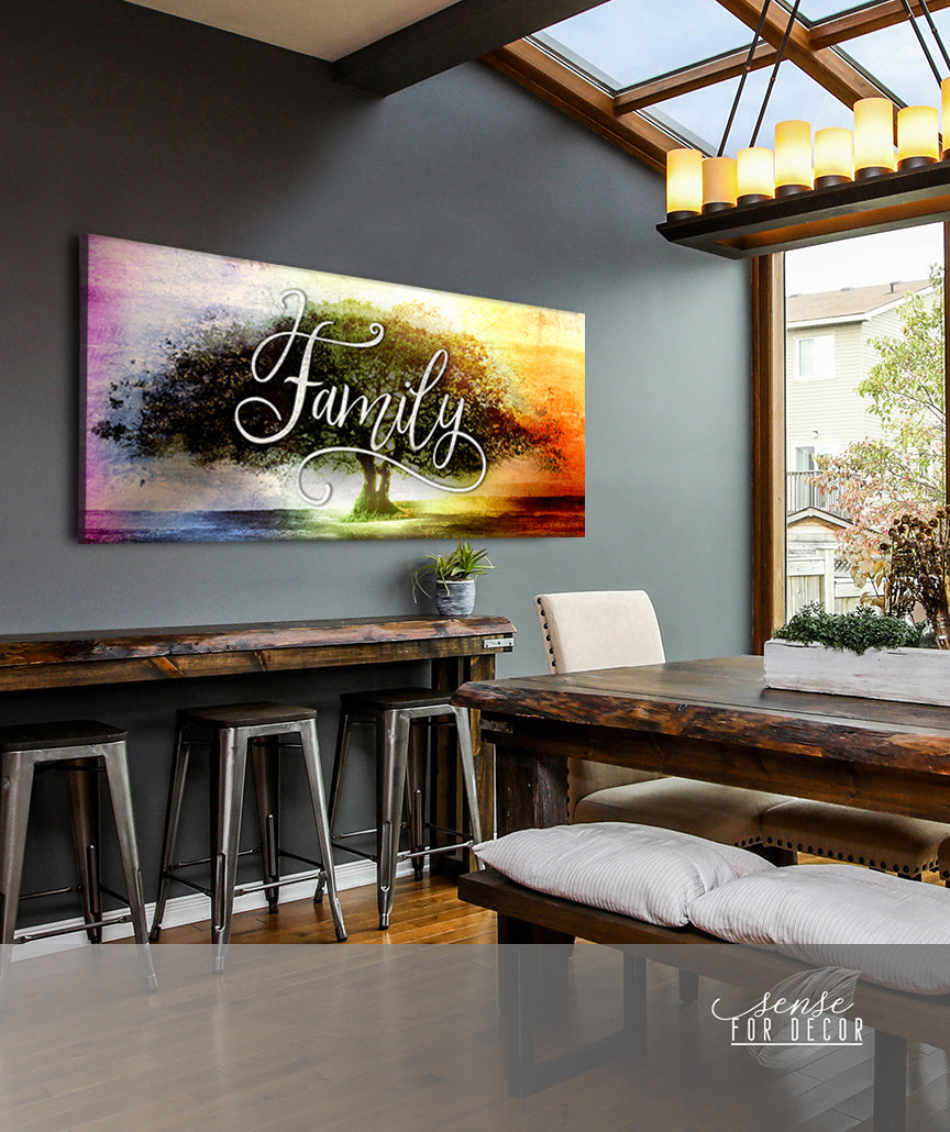 Nature Wall Art: High - Quality Big Seasonal Tree with Wood Frame, Ready to Hang