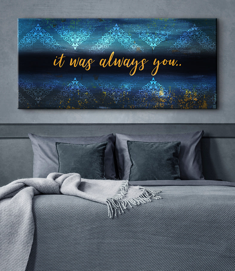 Hot Deal! Couples Wall Art 'It Was Always You' V9 with Wood Frame, Ready to Hang