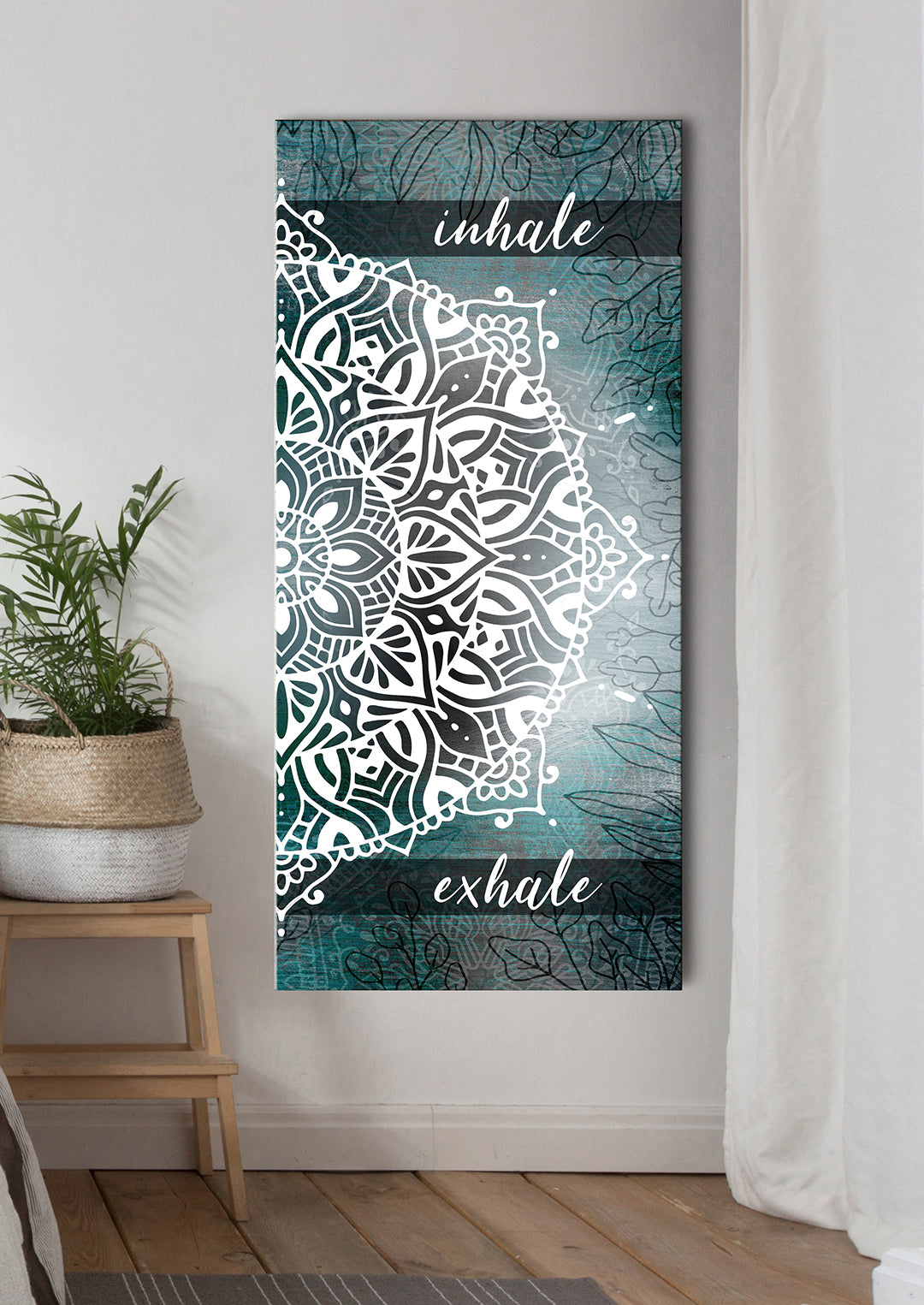 Hot Sale! Boho Inhale Exhale Wall Art V3 with Wood Frame, Ready to Hang for Your Home