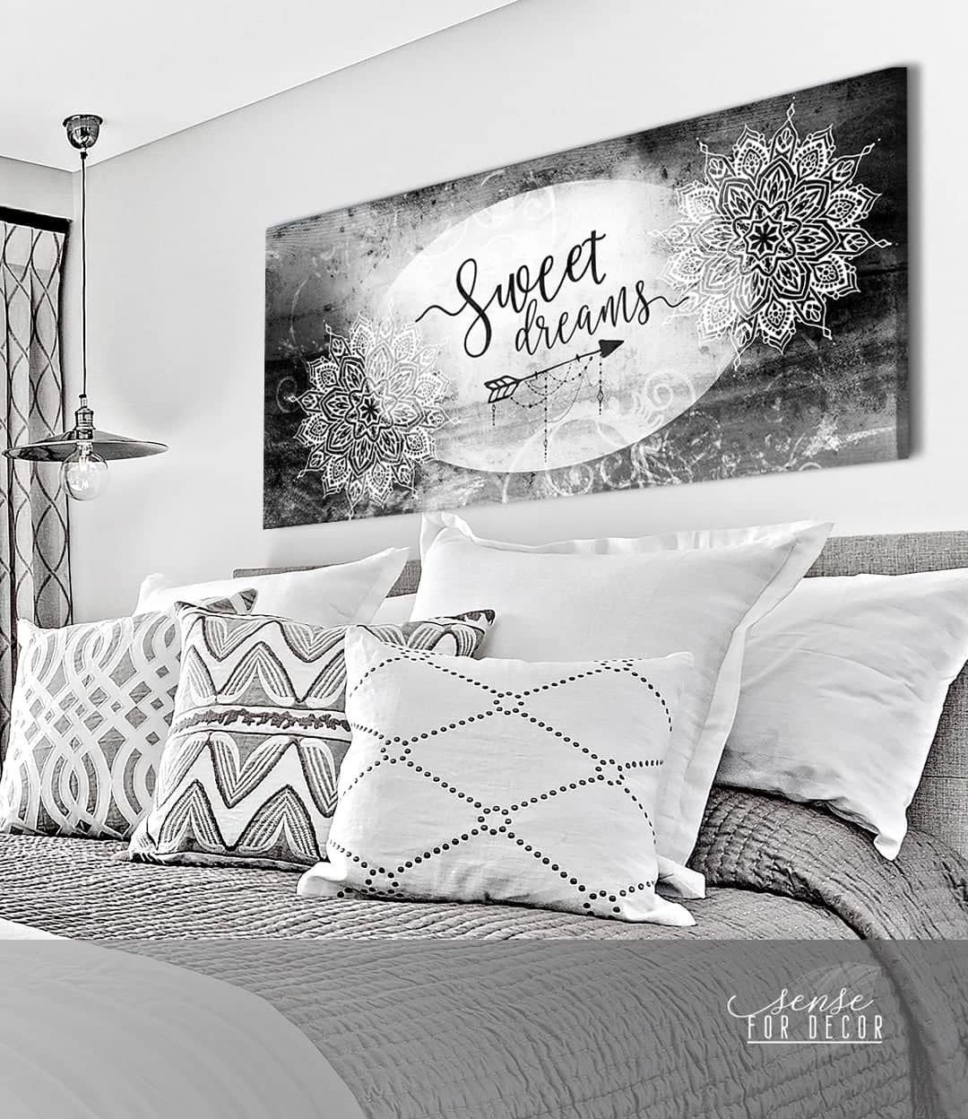Exclusive Bedroom Wall Art: Sweet Dreams V9 - Wood Frame, Ready to Hang! Buy 2 Save 20%