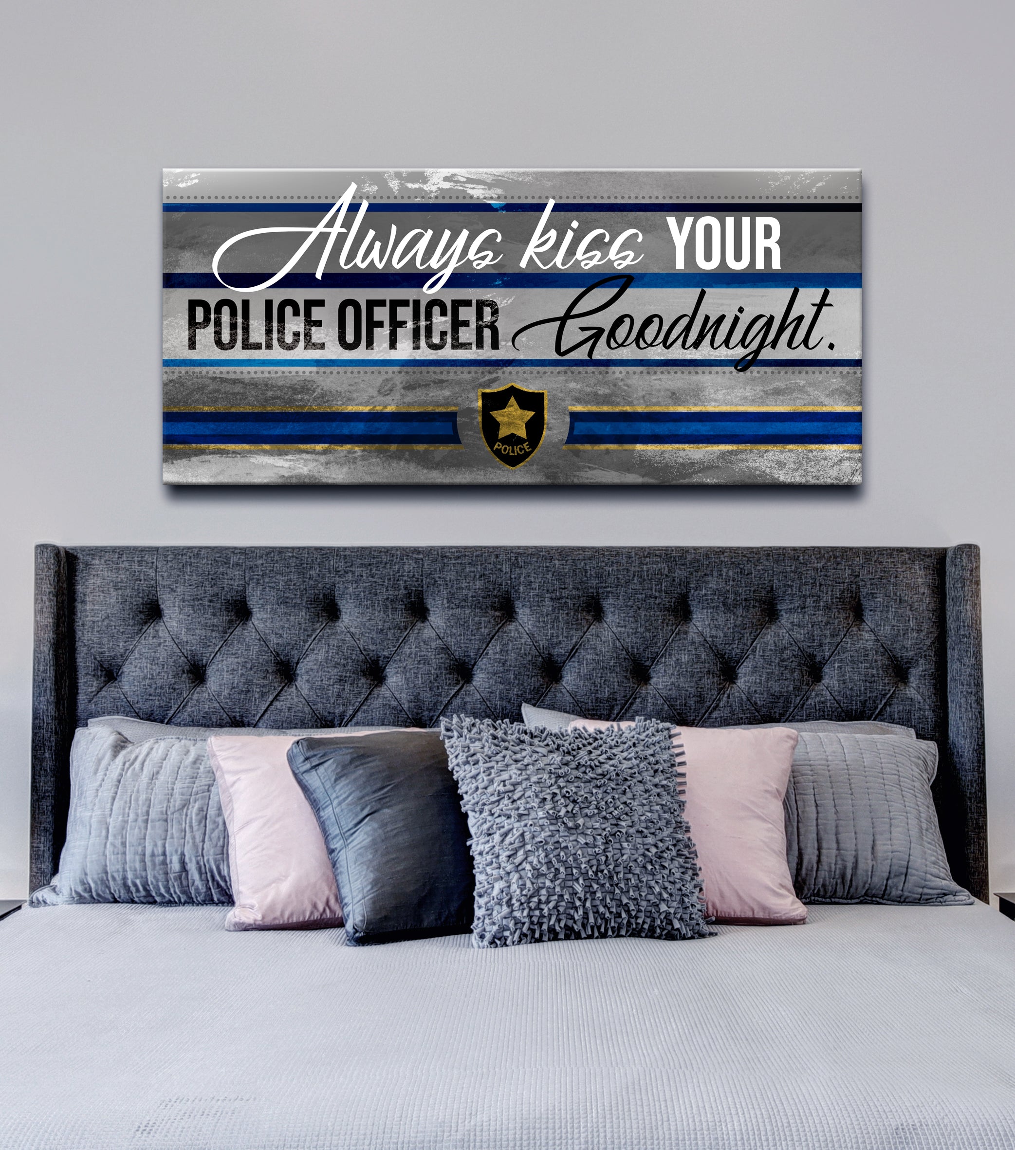 Exclusive! Police Officer Wall Art - Ready to Hang with Wood Frame