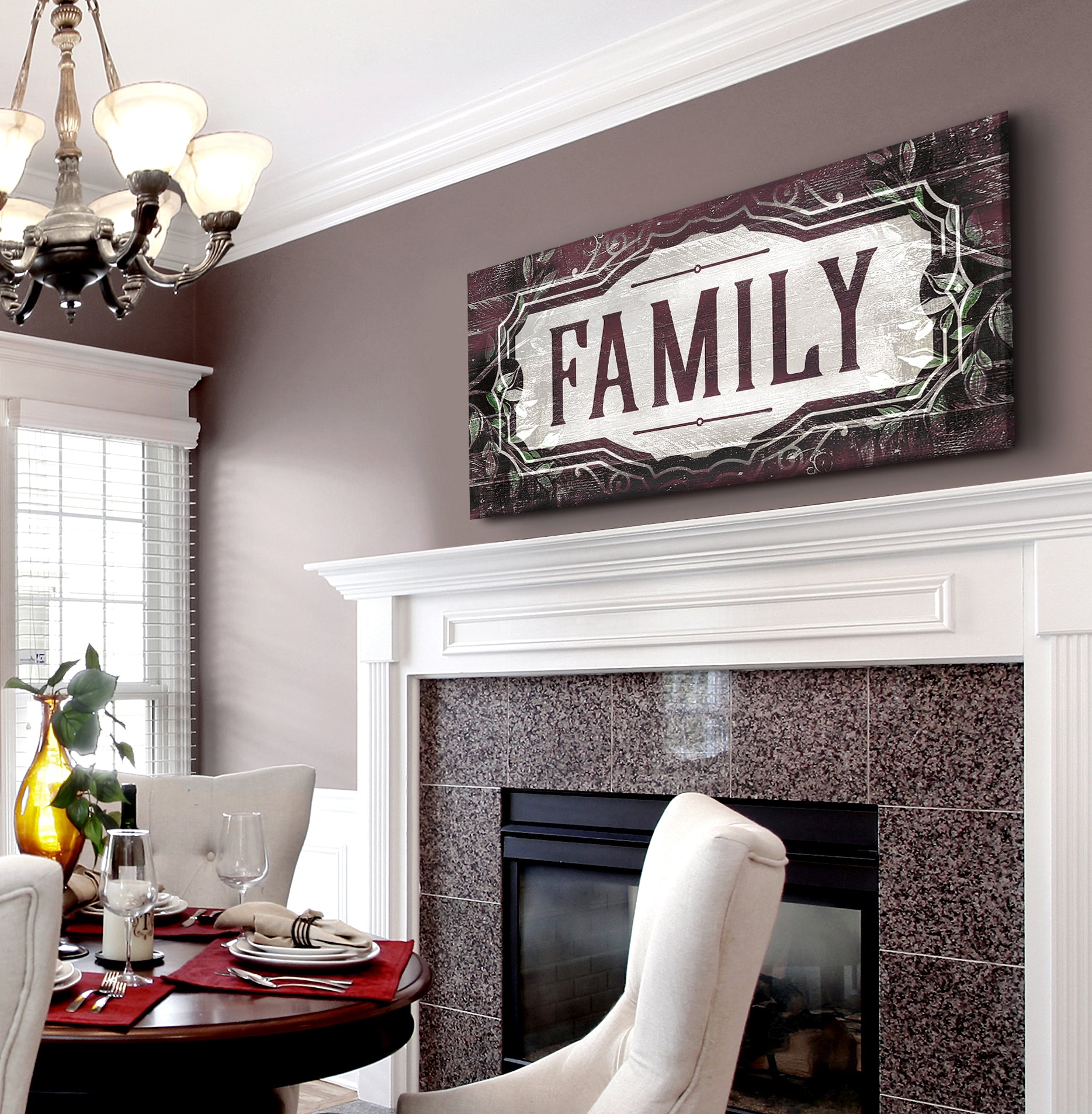 High - quality Family Word Sign in Wood Frame, Ready To Hang for Your Wall