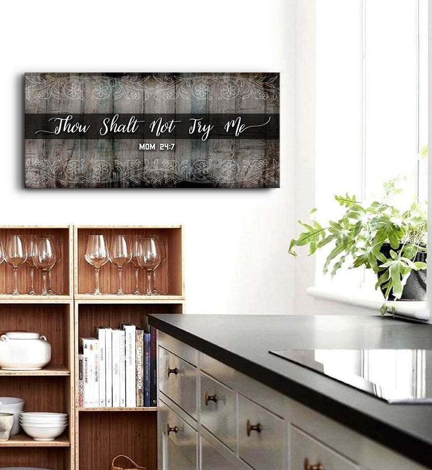 Hot Deal! Ready-to-Hang Wood Frame Home Wall Art - Thou Shalt Not Try Me