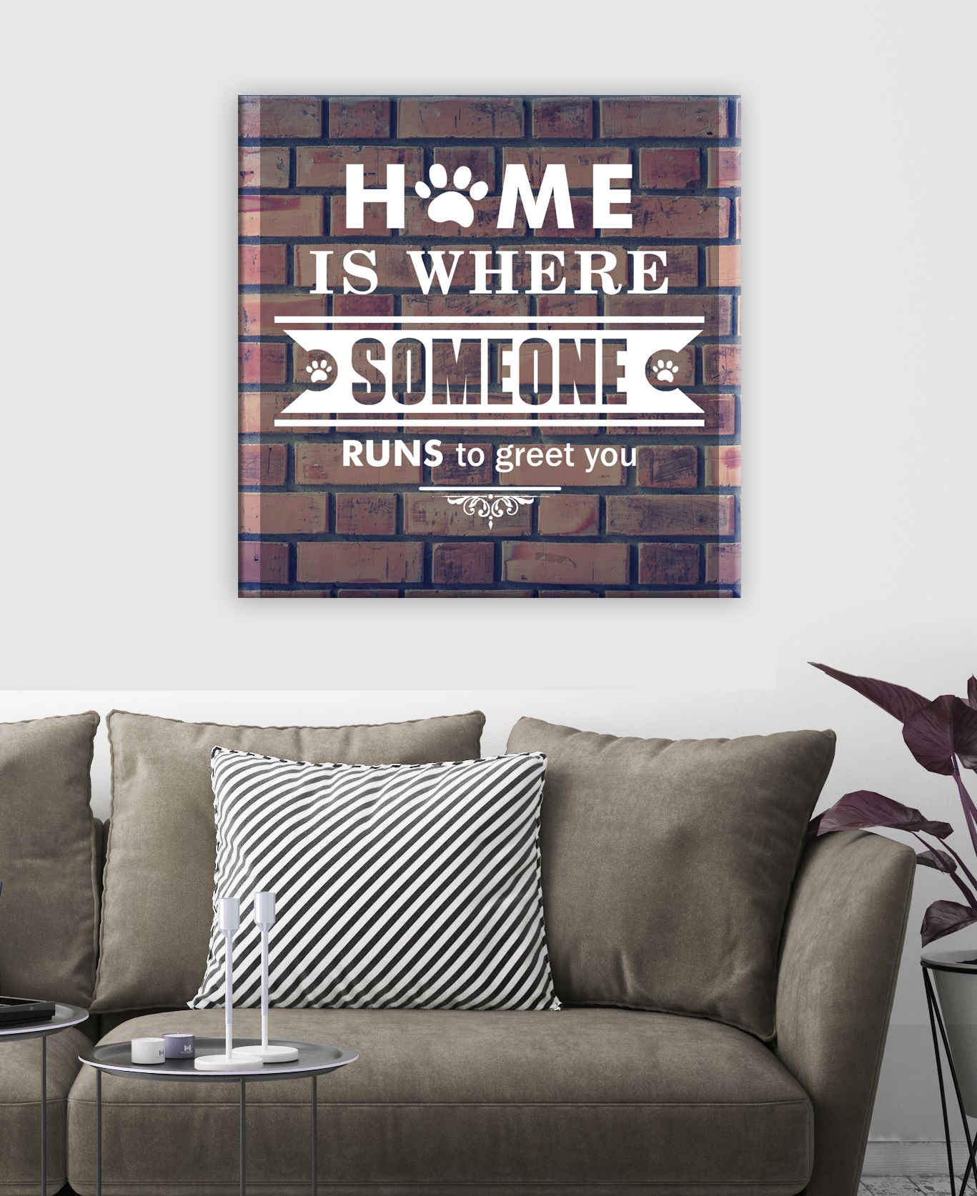 Limited-Time Offer! Pet Wall Art - 'Home Someone Runs To Greet You' with Wood Frame, Ready to Hang