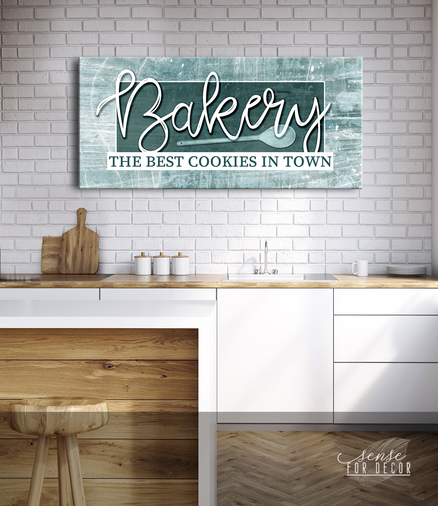 High - Quality Wood - Framed Kitchen Wall Art: Best Cookies in Town, Ready To Hang