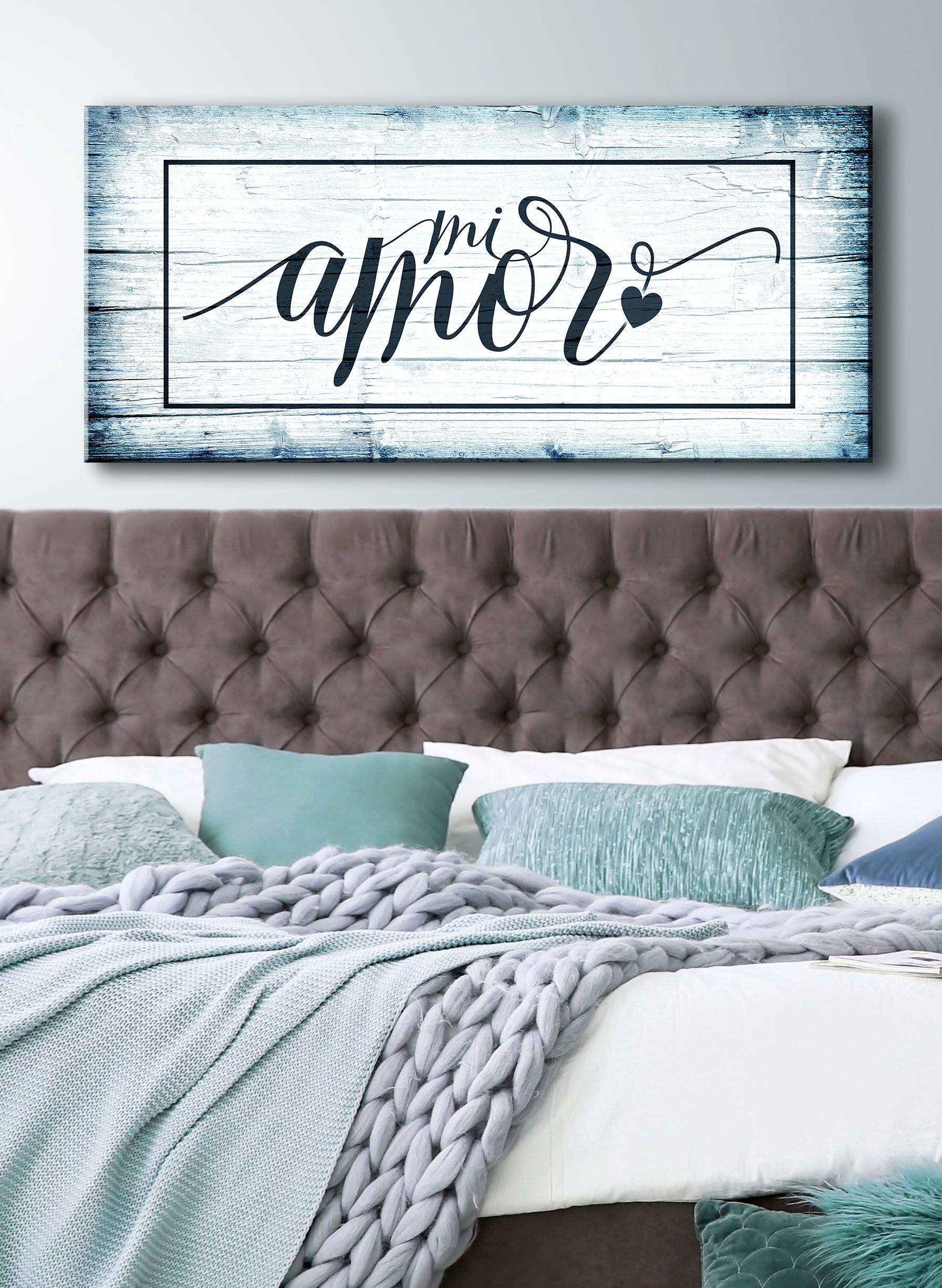 High - Quality Spanish Wall Art 'Mi Amor' with Wood Frame, Ready to Hang
