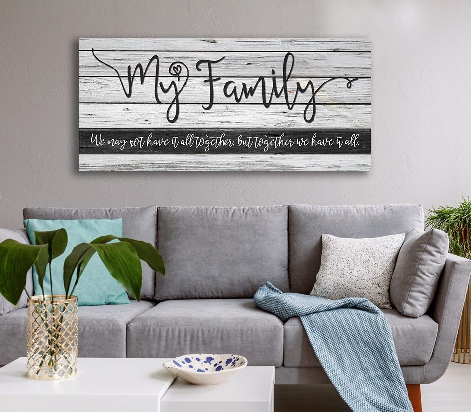 High - Quality Family Wall Art V2 with Wood Frame, Ready to Hang