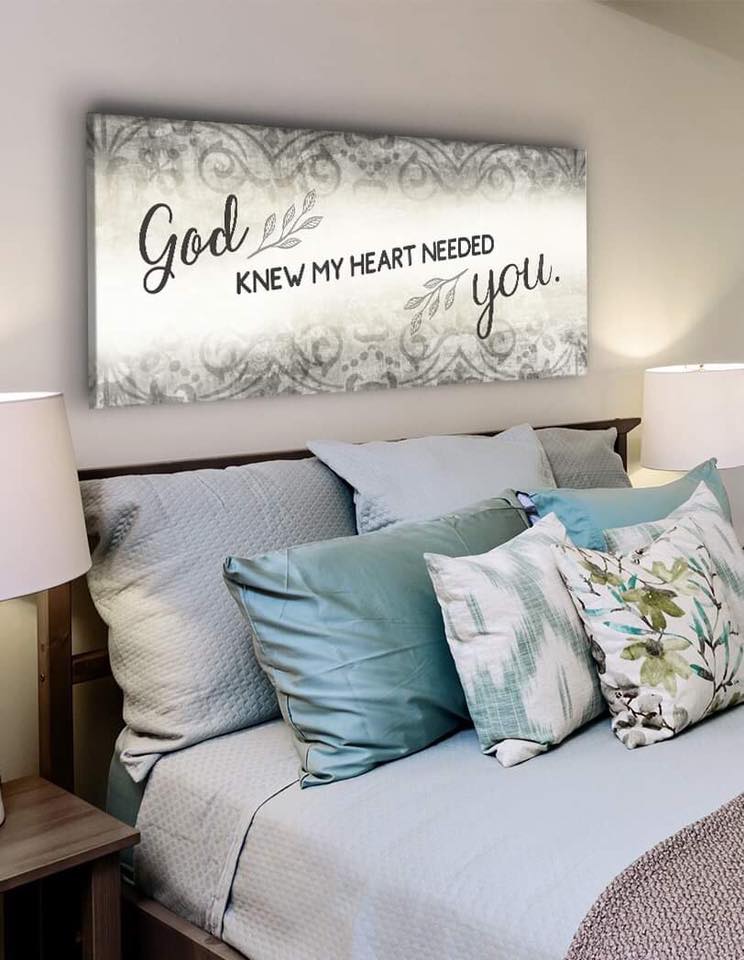 High - Quality Christian Wall Art: God Knew My Heart Needed You V2 with Wood Frame for Easy Hanging