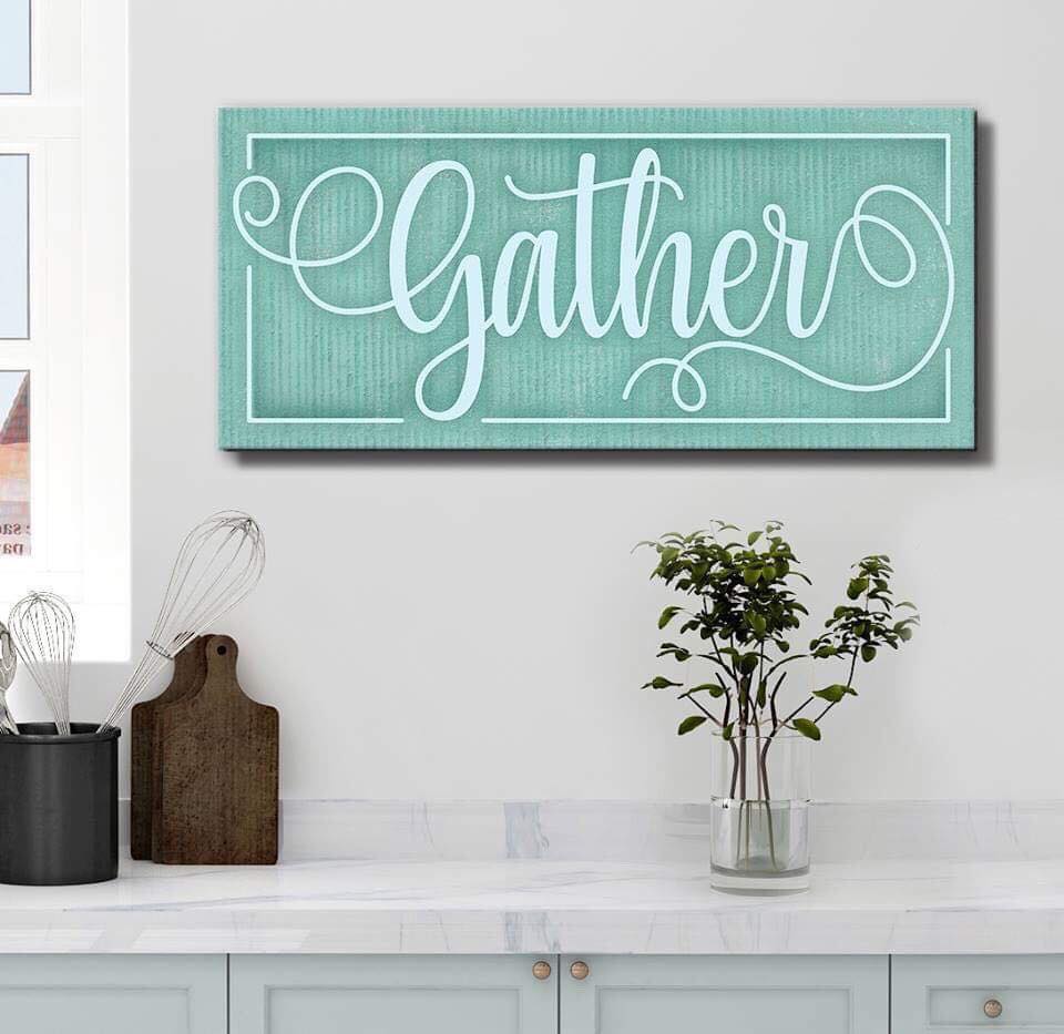 Ready-to-Hang Wood Frame Home Wall Art: Gather V3