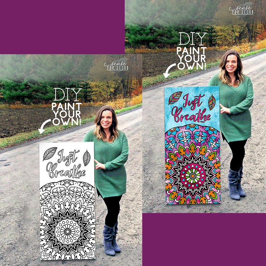DIY Mandala V2 Canvas Wall Art with Wood Frame (Ready to Hang) - Buy 2 Save 20%