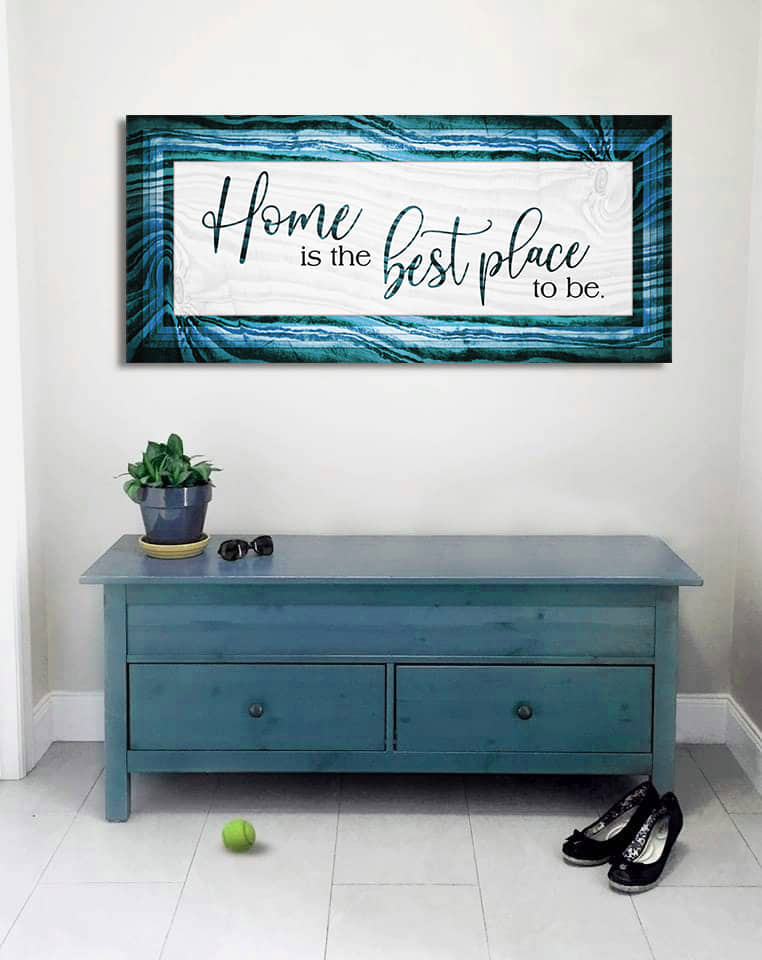 High - Quality Wood - Framed Home Wall Art: Home Is The Ideal Place (Ready To Hang)