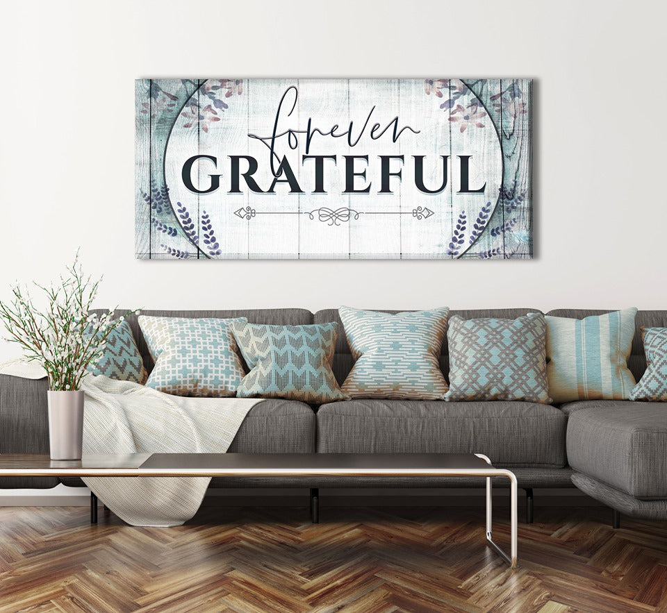 Hot! Forever Grateful Home Wall Art with Wood Frame, Ready to Hang