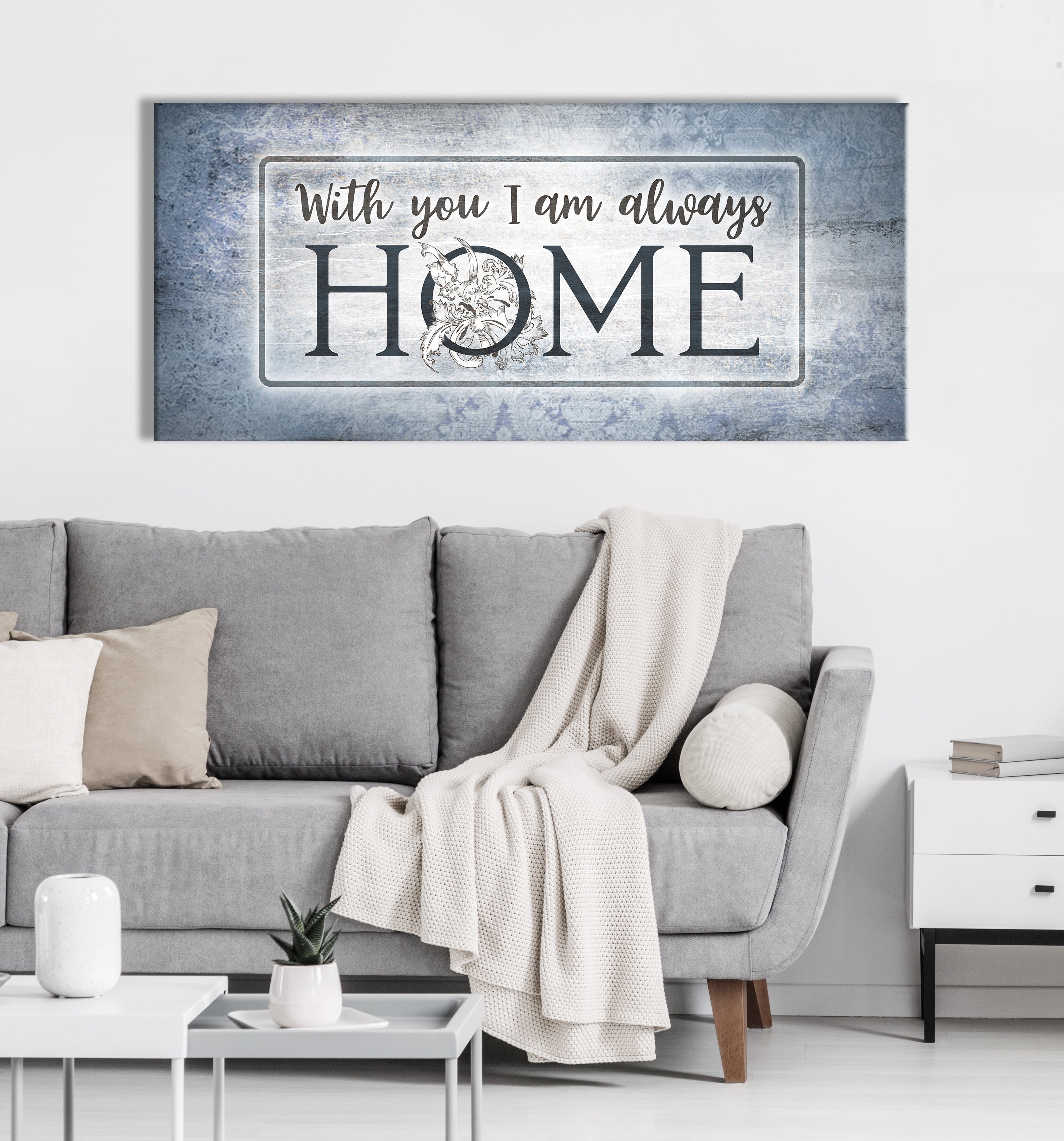 Ready-to-Hang Wood Frame Wall Art: With You I'm Always Home