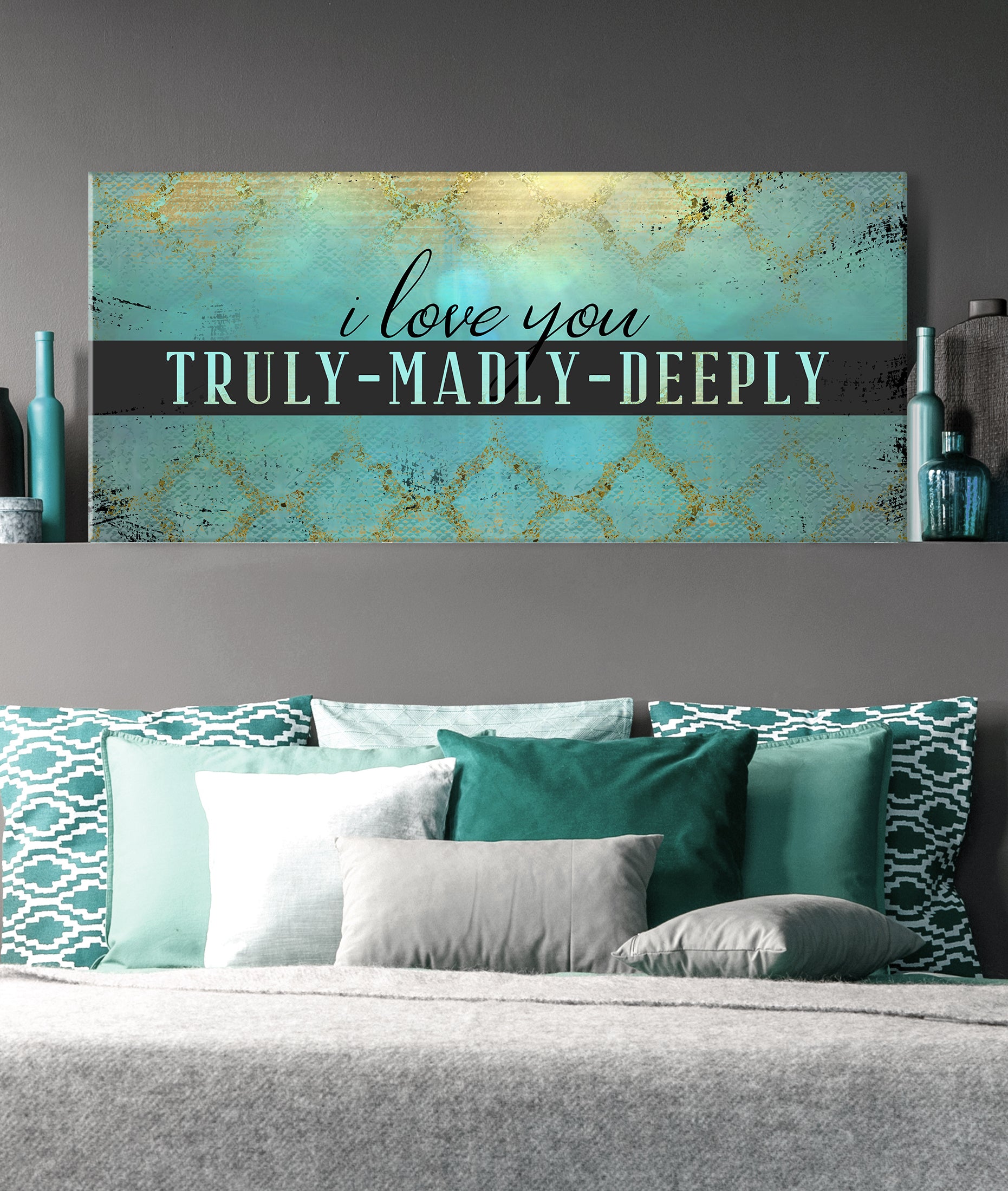 High - quality Wood - framed Couples Wall Art: I Love You Deeply & Truly