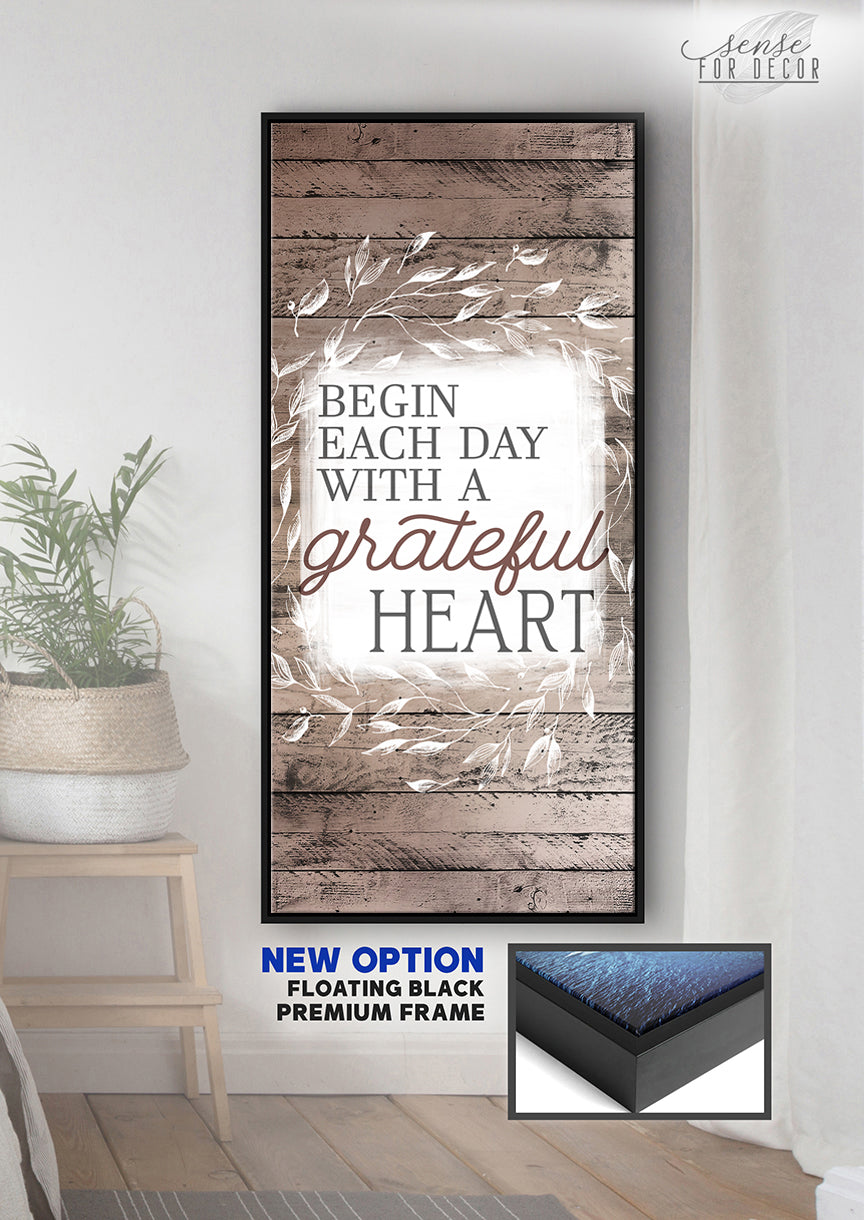 Exclusive Christian Wall Art: Start Each Day with a Grateful Heart - V7, Buy 2 Save 20%