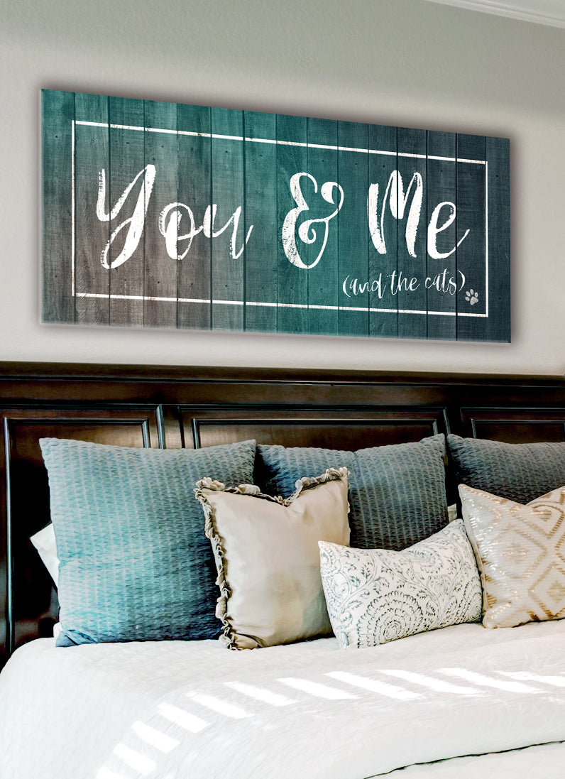Exclusive Offer! Pet Wall Art - You, Me & The Cats in Wood Frame, Ready To Hang