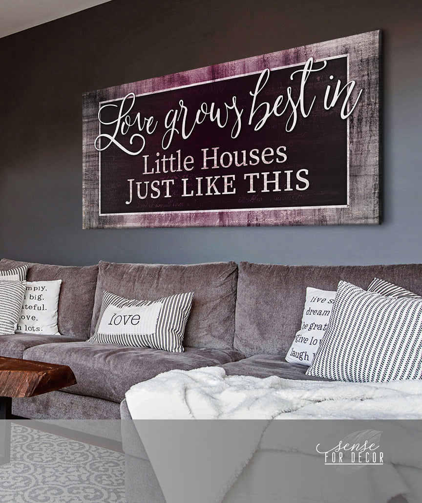 Hot Deal! Love Grows Best In Little Houses Wall Art (Wood Frame, Ready To Hang) V3