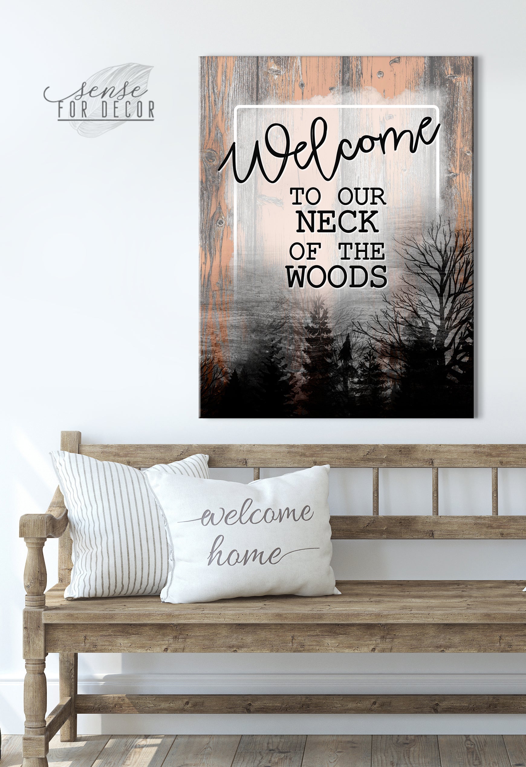 Exclusive! Wood Framed Wall Art: Welcome to Our Neck of the Woods (Ready To Hang)