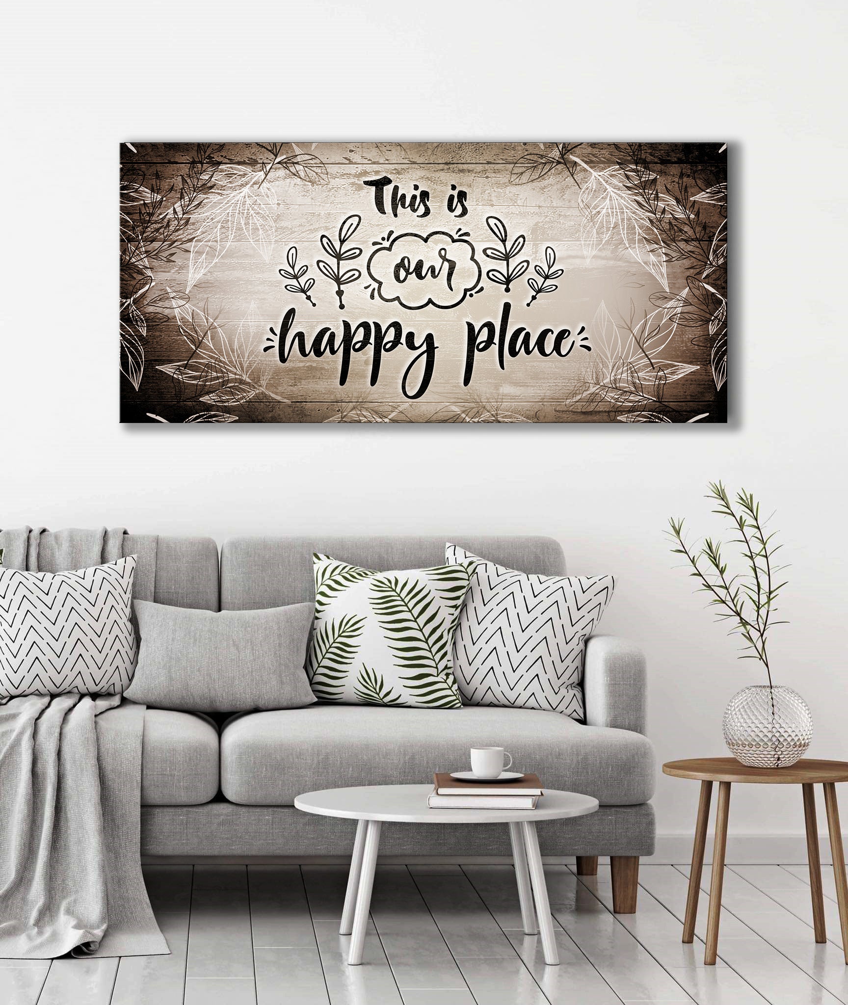Exclusive! 'This Is Our Happy Place V9' Wood - Framed Wall Art, Ready To Hang