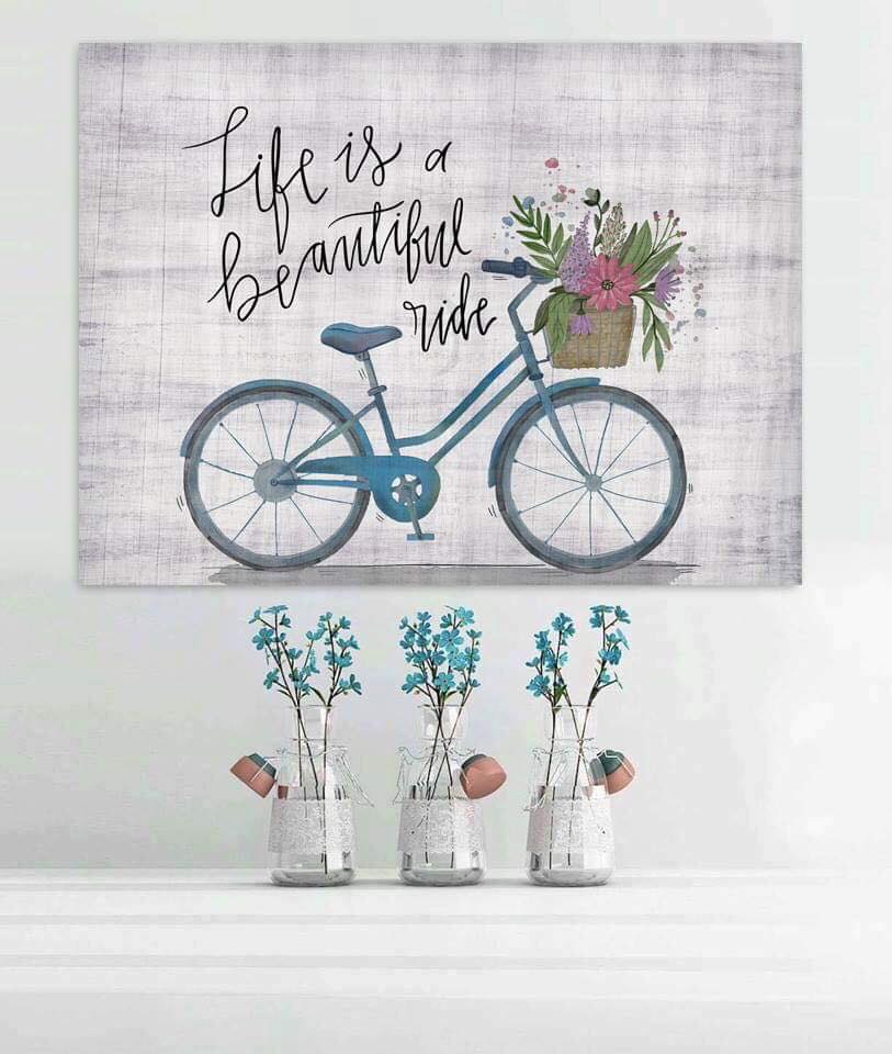 Hot Deal! Life Is A Beautiful Ride Home Wall Art (Wood Frame, Ready To Hang)