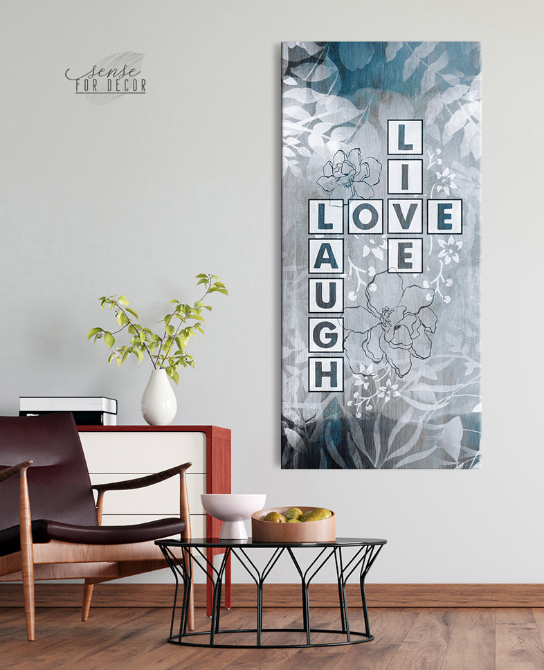 High - quality Couples Live Love Laugh Wall Art with Wood Frame, Ready to Hang