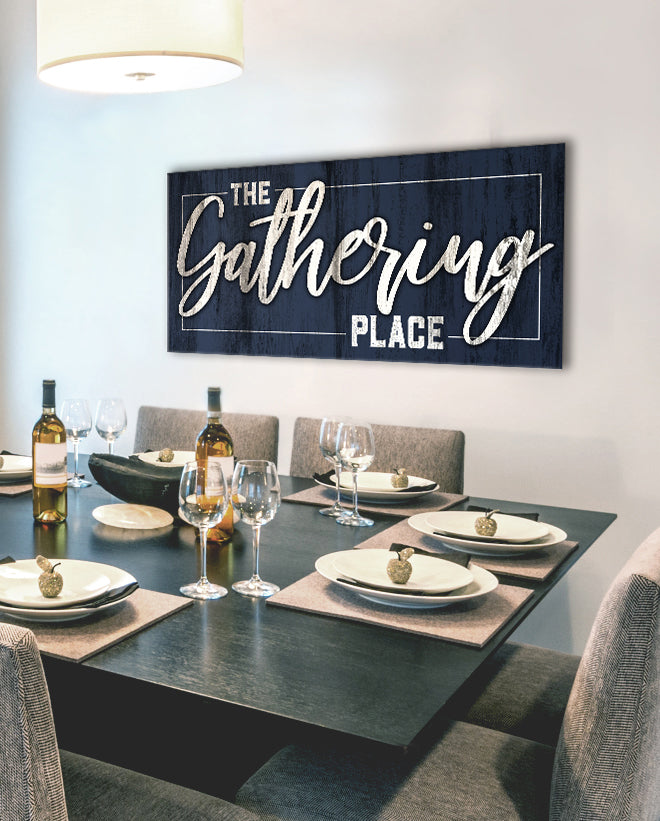 High - Quality Wood - Framed Kitchen Wall Art: The Gathering Place, Ready To Hang