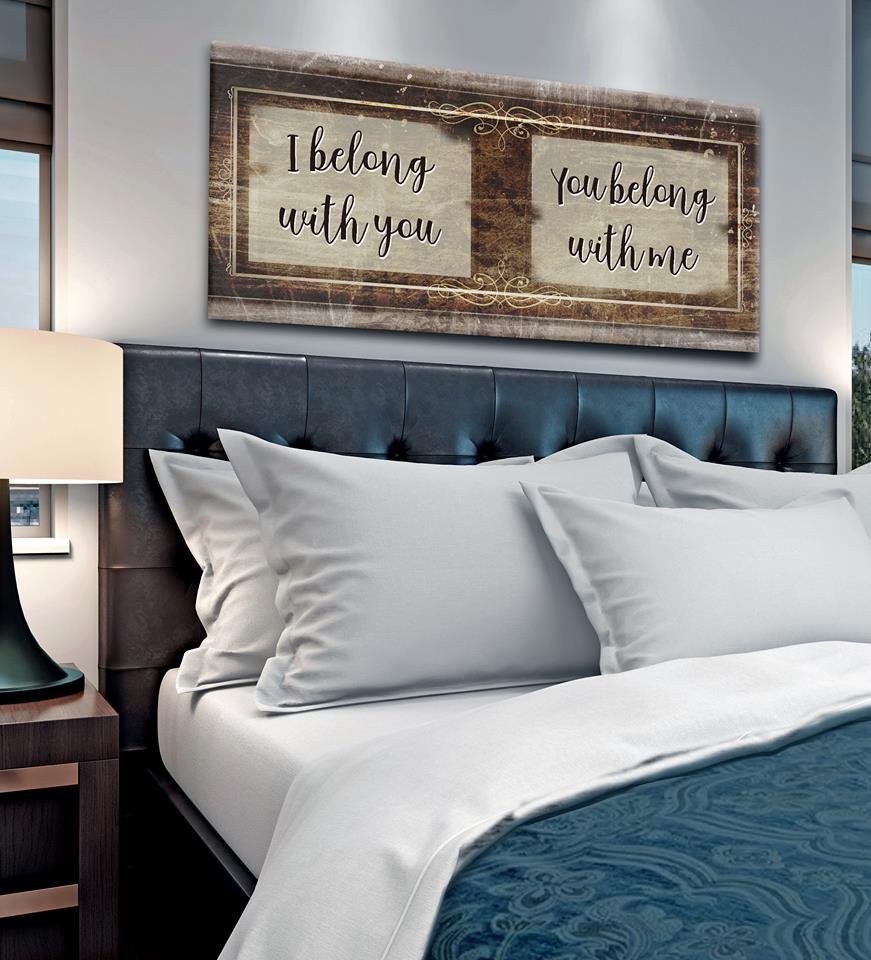 Exclusive Couples Wall Art - 'I Belong With You' V2 in Wood Frame, Ready to Hang! Buy 2 Save 20%