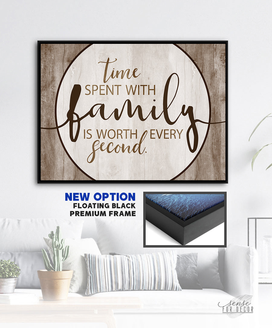High - Quality Wood - Framed Family Wall Art: Every Moment with Family Counts (Ready to Hang)