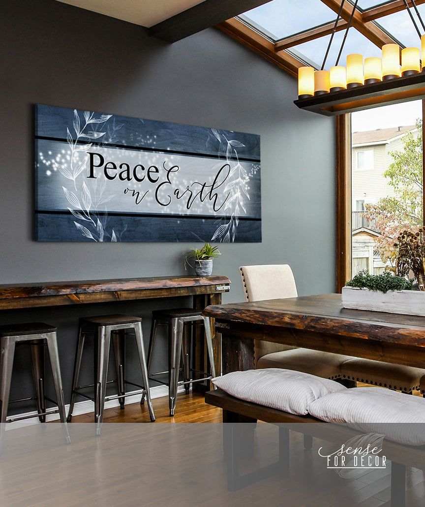 Hot Sale! Holiday Wall Art - Peace on Earth V2 with Wood Frame, Ready To Hang