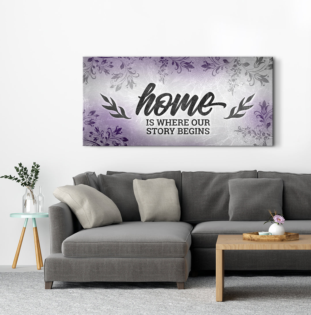 Exclusive! Home Wall Art - 'Home is Where Our Story Begins V3' (Wood Frame, Ready To Hang)