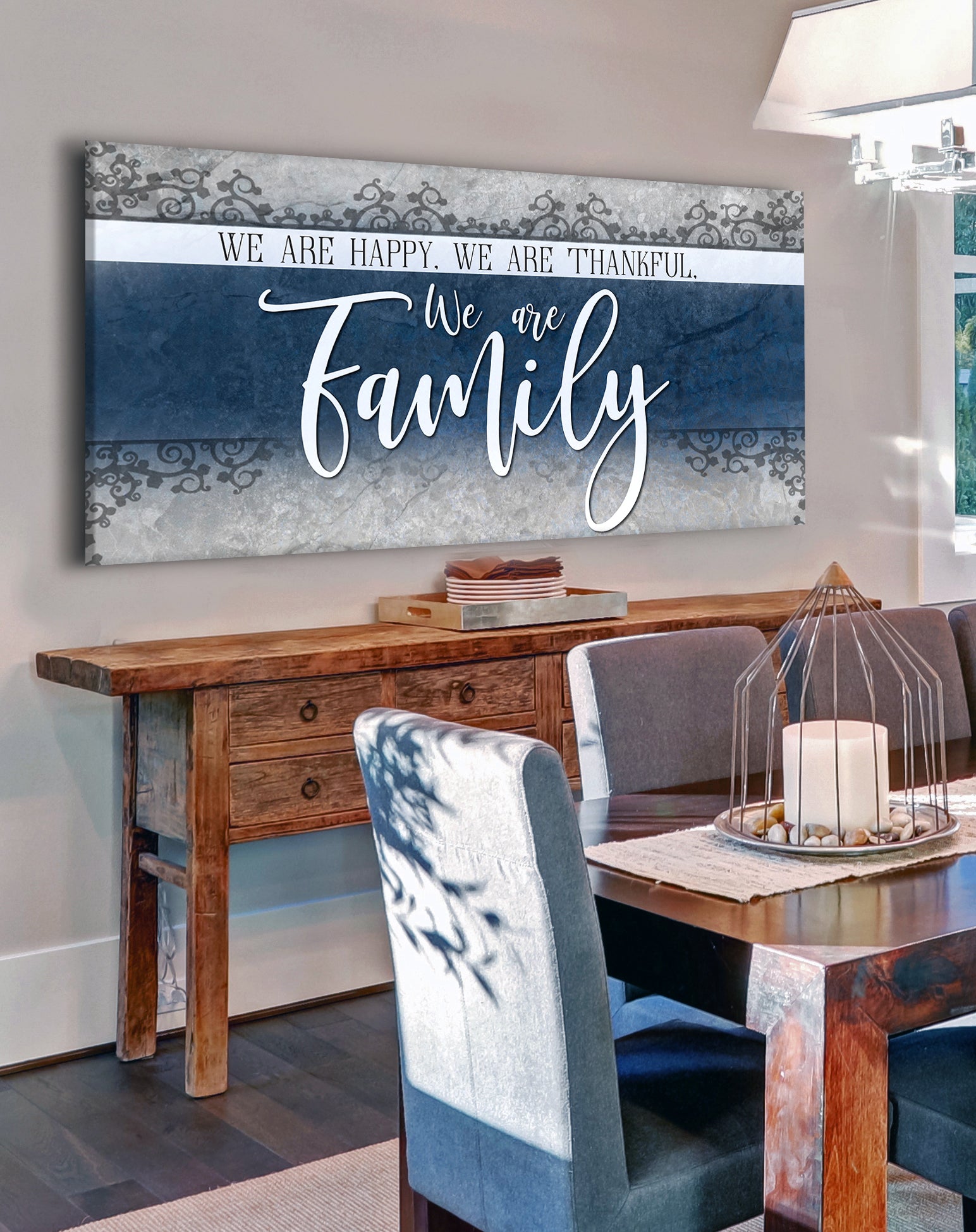 Family Wall Art: Ready-to-Hang Wood Frame, 'We Are Happy, Thankful Family' - Buy 2 Save 20%